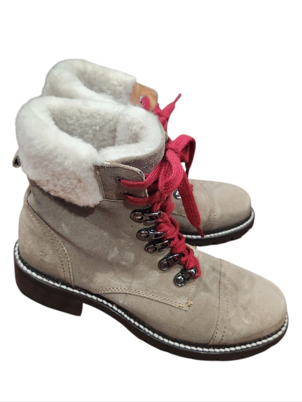 Frye ‘Samantha’ Suede Shearling Hiker Boot Size 7 1/2